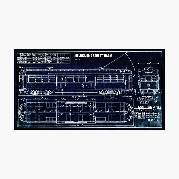 Aperçu de l'œuvre Plan de tramway de rue typique de Melbourne Australie Vintage créée et vendue par Daniel Hagerman.