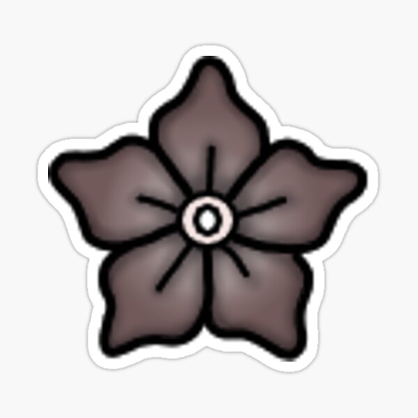 "Simple Traditional Flower Brown" Sticker for Sale by samm6n | Redbubble