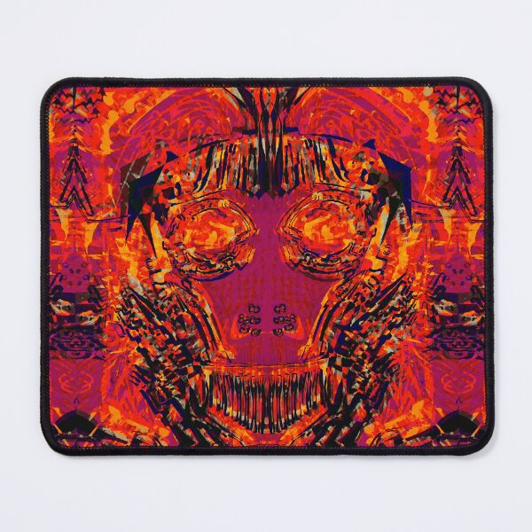 Item preview, Tribal Cybernetic Face Design of a Robotic Ape Skull with Eyes on Fire designed and sold by tribaltrouble.