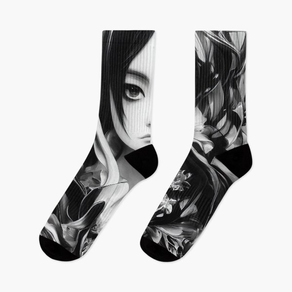 Item preview, Black and white flower smoke maiden designed and sold by Karmanto.