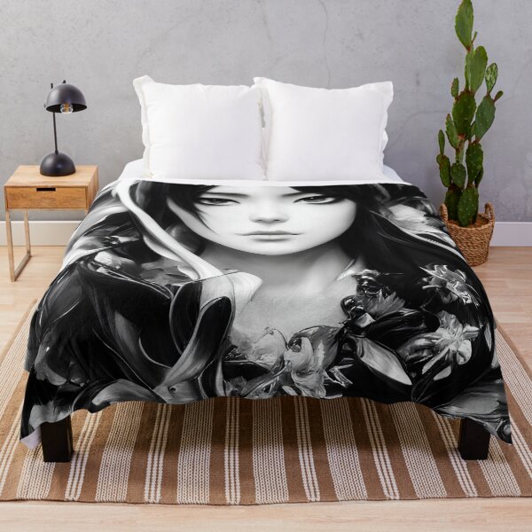 Item preview, Black and white flower smoke maiden designed and sold by Karmanto.
