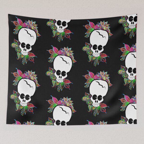 Item preview, Floral Skull designed and sold by artesilenciosa.