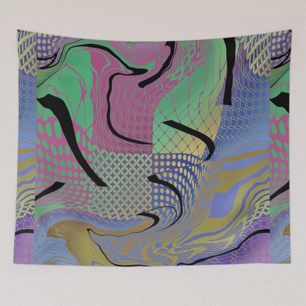 Item preview, Geometric trippy glitch retro Design  designed and sold by TipTopTapo.
