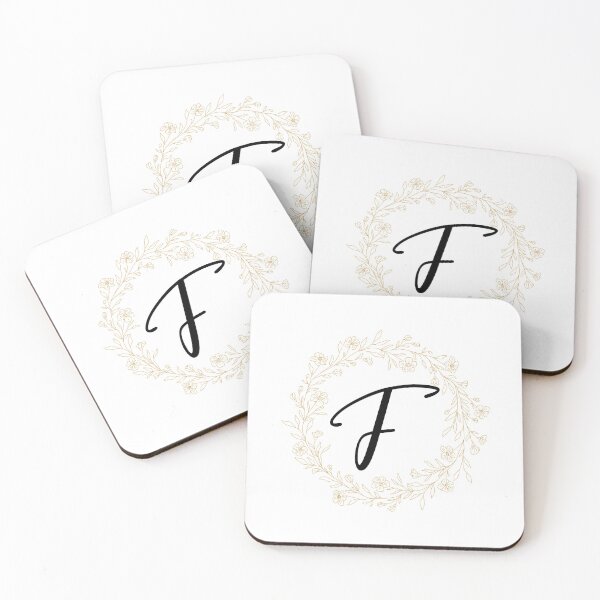 Item preview, Monogram F In  A  Gold Wreath Of Wildflowers designed and sold by Tasha-design.