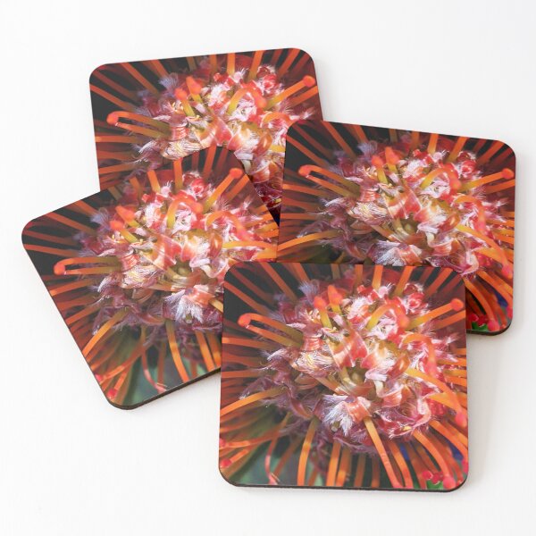 Item preview, Pincushion Flower in Red-Orange designed and sold by Suzannah Alexander.