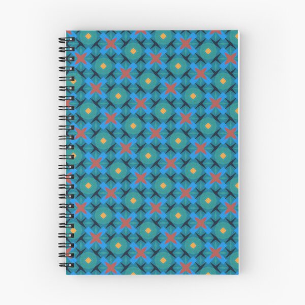 Item preview, Orange Red Blue Geometric All Over X Pattern  designed and sold by BluePlanetMerch.