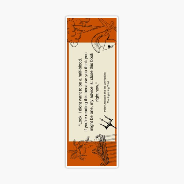 Percy Jackson Camp Half Blood Cabin Bookmarks/instant 