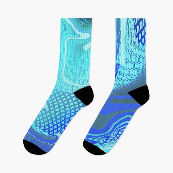 Item preview, Geometric trippy glitch retro Design blue designed and sold by TipTopTapo.