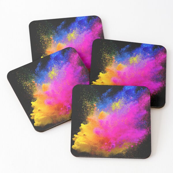 Item preview, Bright coloured powder explosion on a black background illustration designed and sold by Graphics By Craig.