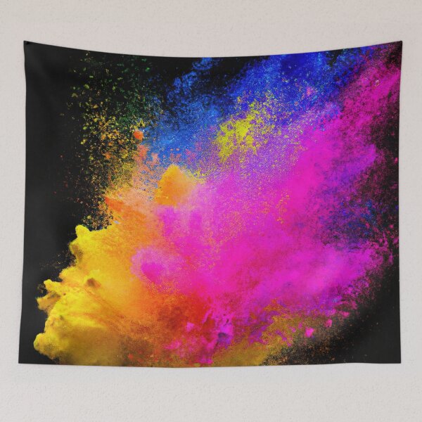 Item preview, Bright coloured powder explosion on a black background illustration designed and sold by Graphics By Craig.