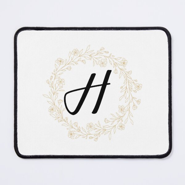 Item preview, Monogram H In  A  Gold Wreath Of Wildflowers designed and sold by Tasha-design.