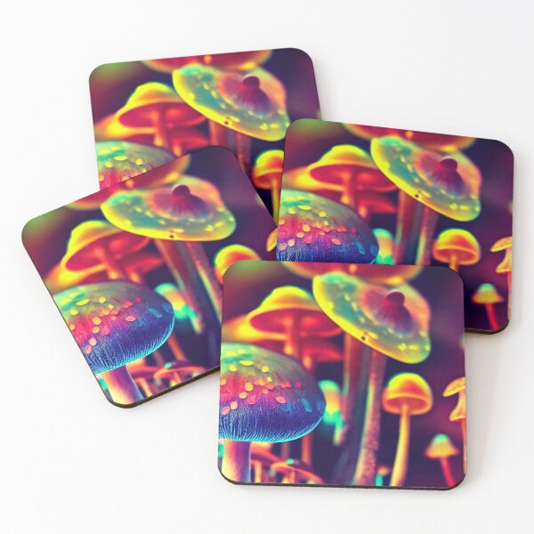 Item preview, Psilocybin colorful mushrooms picture. designed and sold by Maniock.