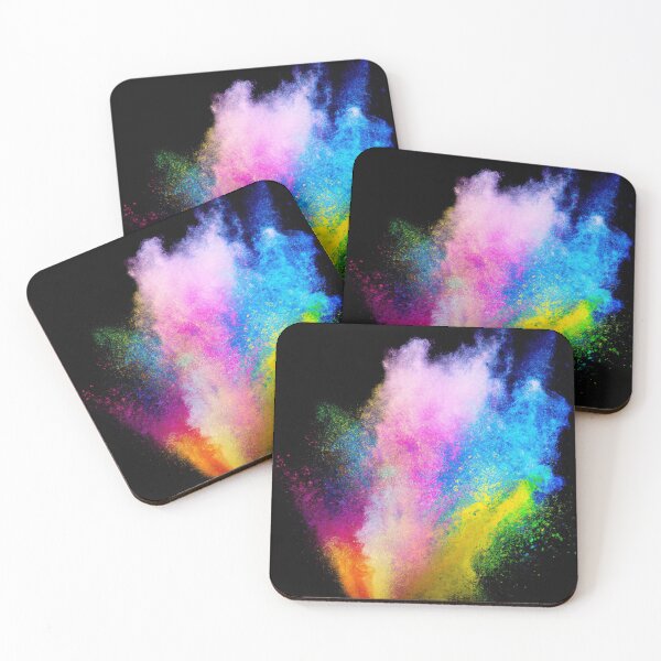 Item preview, Bright coloured powder explosion on a black background illustration designed and sold by Graphics By Craig.