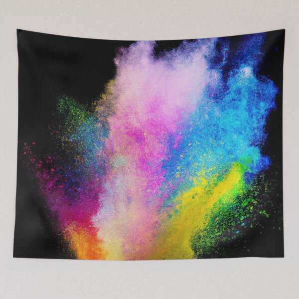 Item preview, Bright coloured powder explosion on a black background illustration designed and sold by Graphics By Craig.