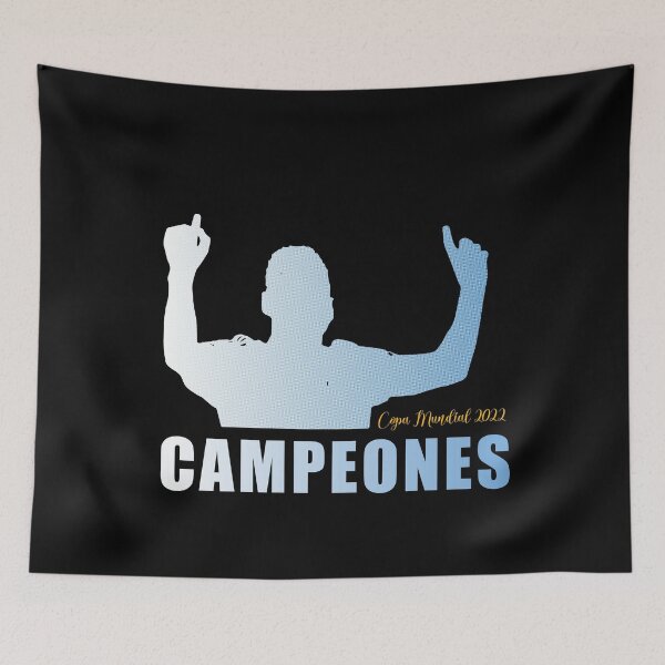 Item preview,  Argentina Wins the World Cup 2022 - Campeones (blue halftone) designed and sold by NickiPost.