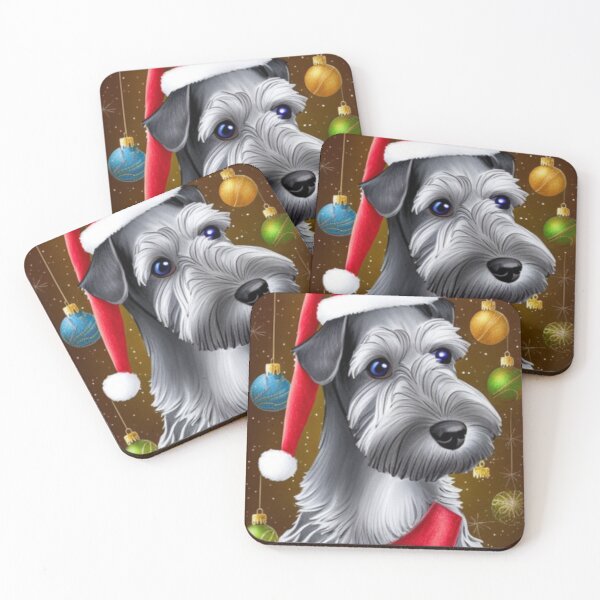 Item preview, Miniature Schnauzer Dog Christmas Celebration 4 designed and sold by AnadAA.