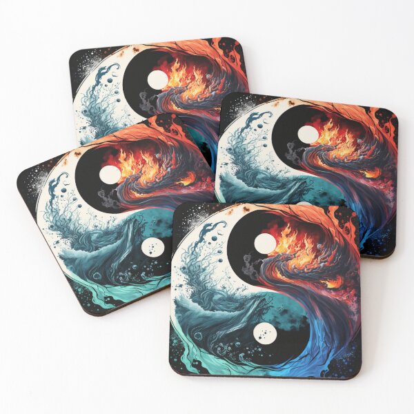 Item preview, Cool Watercolor Art-Yin Yang Elements  designed and sold by letsgetinspired.