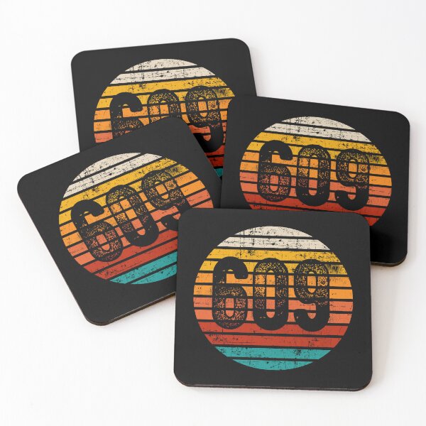 Item preview, Distressed Vintage Sunset 609 Area Code designed and sold by Gold Wings Tees.