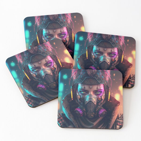 Item preview, Post Apocalypse Meets Cyberpunk Female Pink designed and sold by AICreateWorlds.