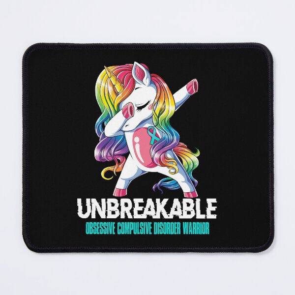 Item preview, Obsessive Compulsive Disorder Awareness - Unicorn Obsessive Compulsive Disorder Warrior Ribbon UNBREAKABLE designed and sold by Fernandezf.