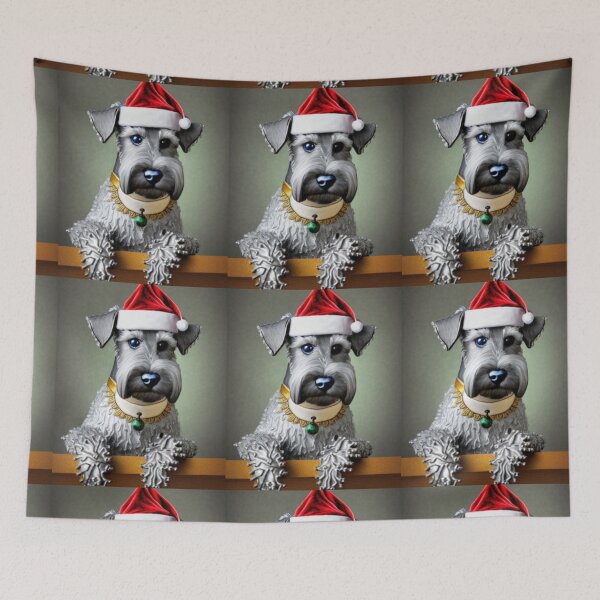 Item preview, Miniature Schnauzer Dog Christmas Celebration 5 designed and sold by AnadAA.