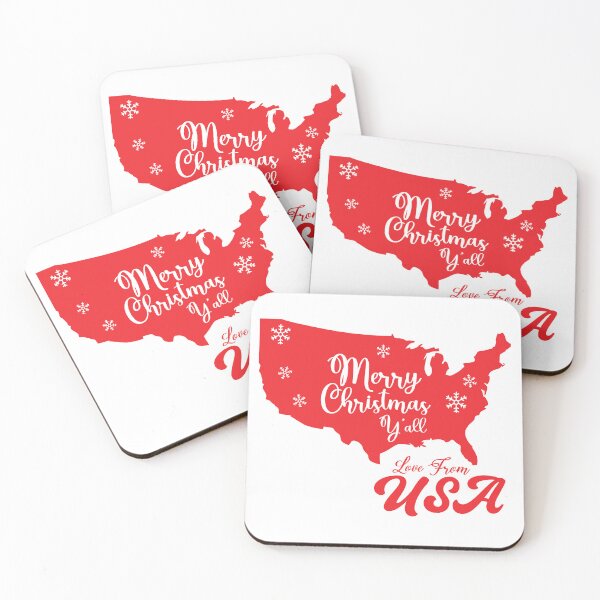 Item preview, Merry Christmas Yall love from USA, Christmas in USA designed and sold by Sunnyhova.