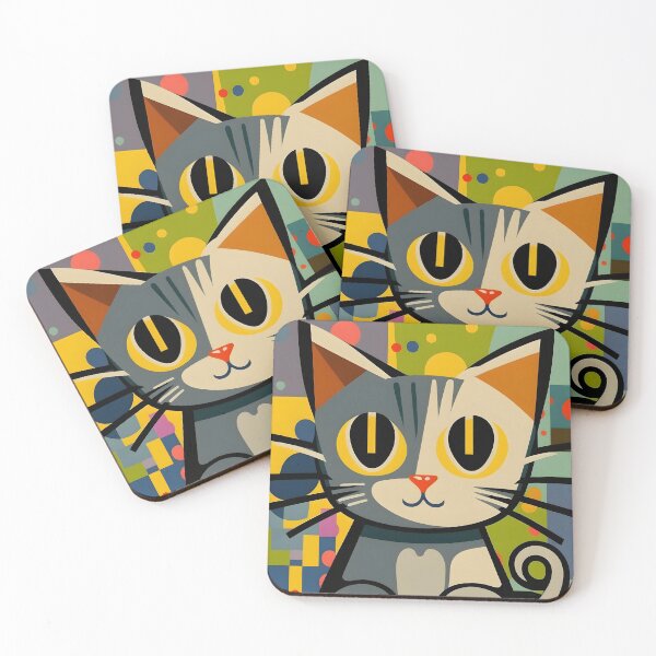 Item preview, Abstract cat in cartoon style designed and sold by randrdesign.