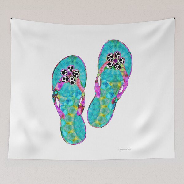 Item preview, Whimsical Fun Flip Flops Beach Art by Sharon Cummings designed and sold by Sharon Cummings Art.