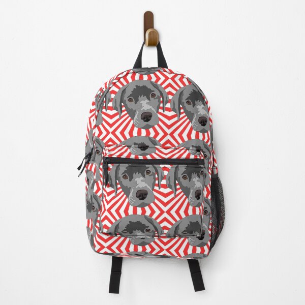 Item preview, Silver lab Red and white starbursts designed and sold by LeahcarsArt.
