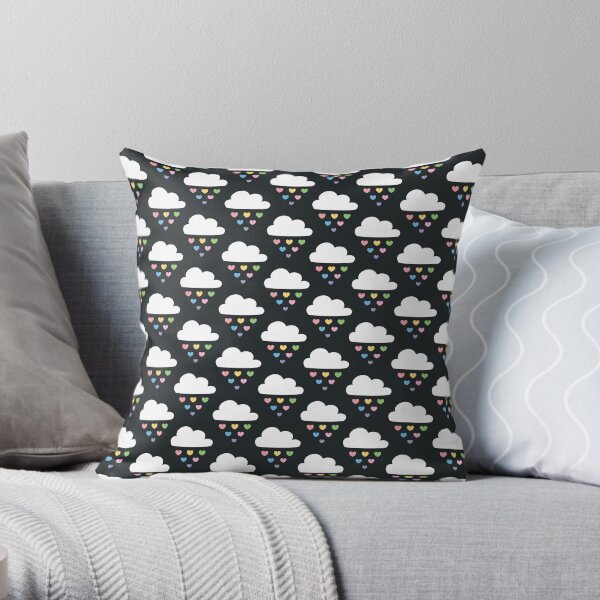Raining hearts Throw Pillow