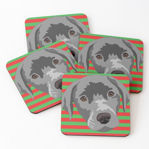 Item preview, Silver lab Christmas pattern designed and sold by LeahcarsArt.