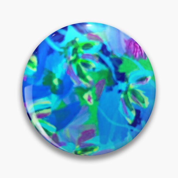 Item preview, abstract turquoise flowers designed and sold by beiba.