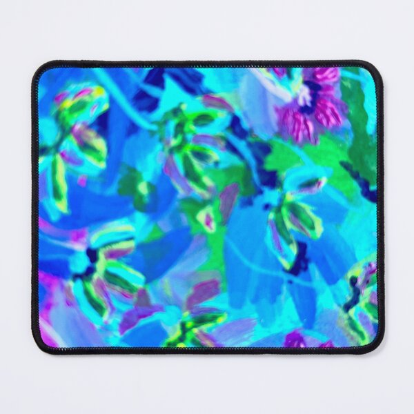 Item preview, abstract turquoise flowers designed and sold by beiba.