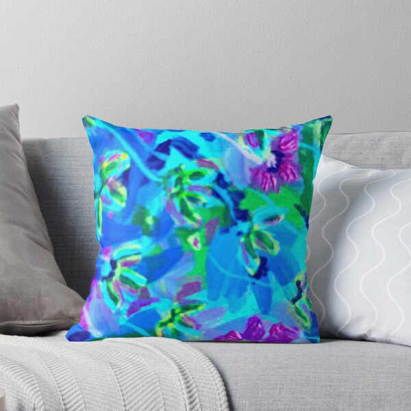 Item preview, abstract turquoise flowers designed and sold by beiba.