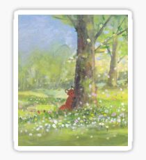 Fletcher fox behind a tree Sticker