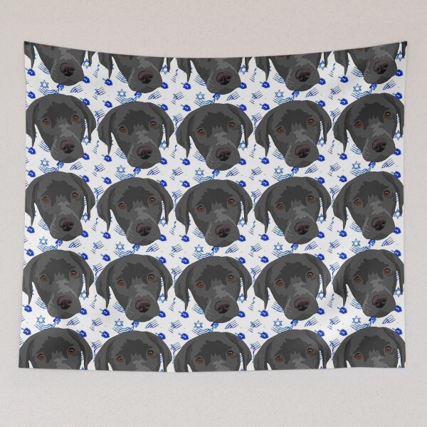 Item preview, Black lab Chanukah pattern  designed and sold by LeahcarsArt.
