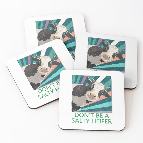 Item preview, Don't Be A Salty Heifer, Don't Be A Salty Heifer Retro Grunge Texture, Don't Be A Salty Heifer t shirt cows lover gift vintage designed and sold by RedArtsDesign.
