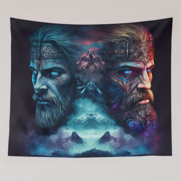 Item preview, The Adventures of Synapse and Bloodblade Valheim Portraits designed and sold by AICreateWorlds.