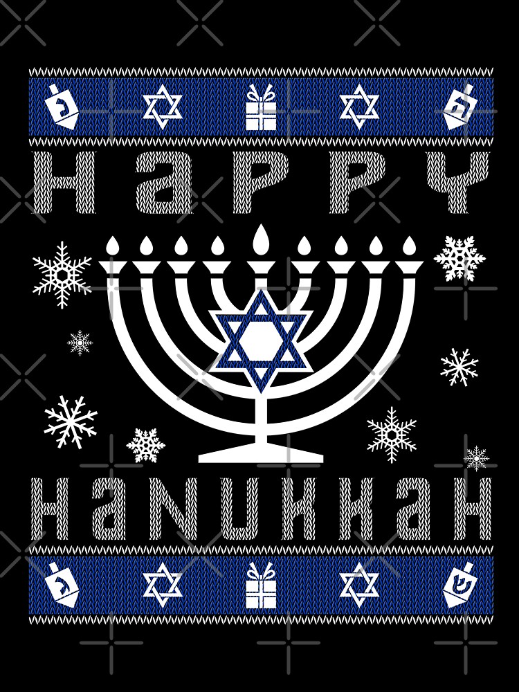 Thumbnail 7 of 7, Oversized T-Shirt, Happy Hanukkah Ugly Christmas designed and sold by EthosWear.