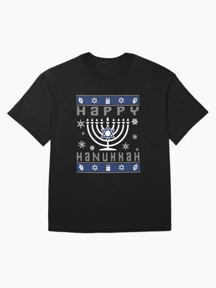 Thumbnail 3 of 7, Oversized T-Shirt, Happy Hanukkah Ugly Christmas designed and sold by EthosWear.