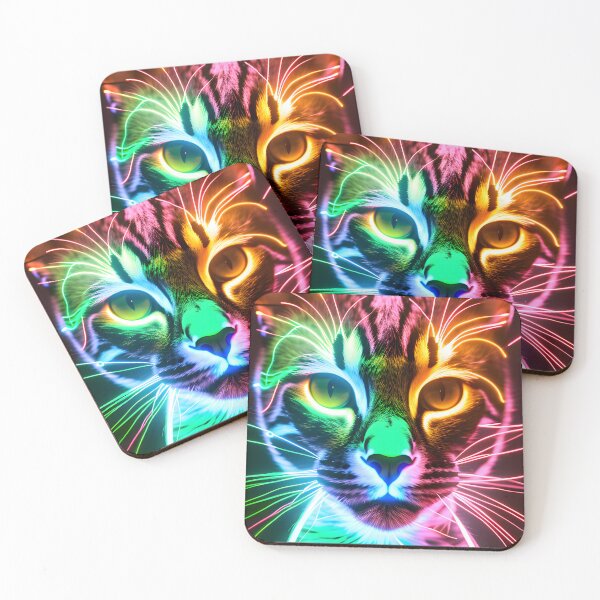 Item preview, Neon Cat - Modern Digital Art designed and sold by Ai-michiart.