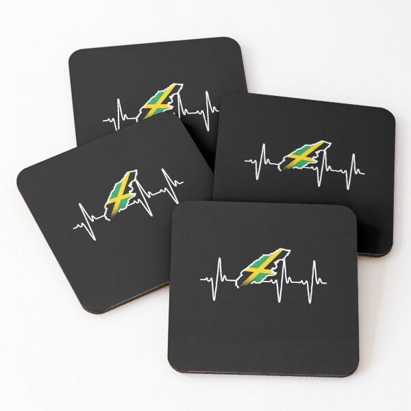 Item preview, Jamaica Flag Pride Jamaican DNA Roots Heartbeat designed and sold by QueenOfPrint.
