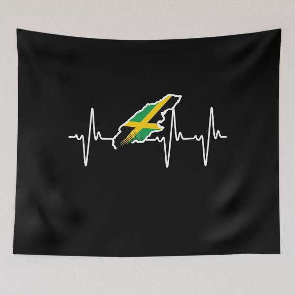 Item preview, Jamaica Flag Pride Jamaican DNA Roots Heartbeat designed and sold by QueenOfPrint.