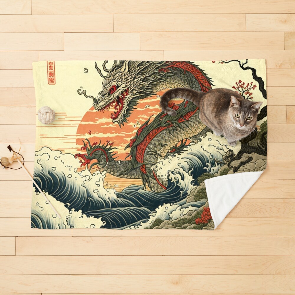 Japanese painting Chinese dragon Art Board Print by Tho0mX