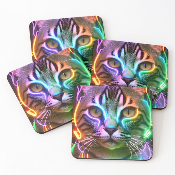 Item preview, Neon Cat - Modern Digital Art designed and sold by Ai-michiart.