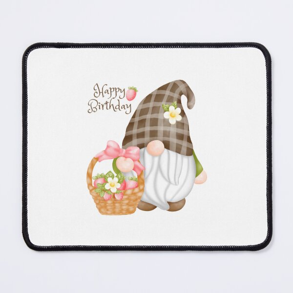 Item preview, Happy Birthday Cute Gnome with Strawberry Basket designed and sold by silviaol.