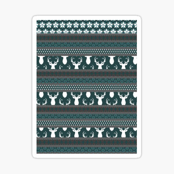 Teal Christmas Sweater Sticker