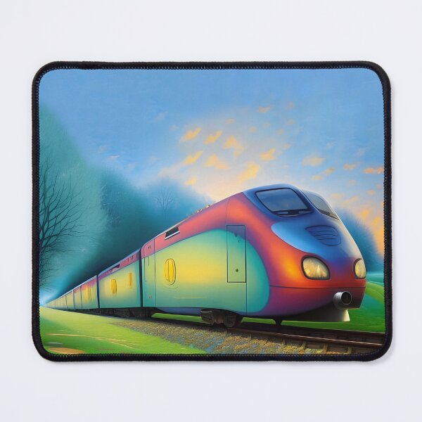 Item preview, Bright positive green-blue high-speed train. A Blue Railcar designed and sold by Olga Nagornaya.
