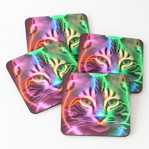 Item preview, Neon Cat - Modern Digital Art designed and sold by Ai-michiart.