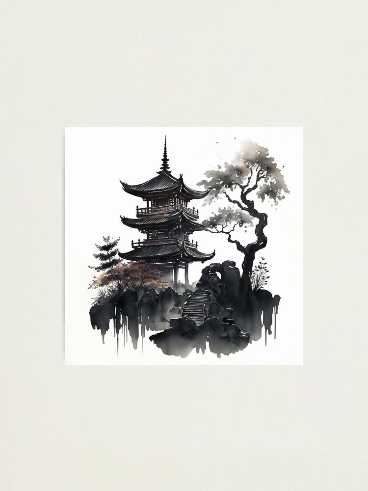 屏風　Sumi-e a painting in black ＆white 屏風 Sumi-e a painting in black ＆white Hide And Seek